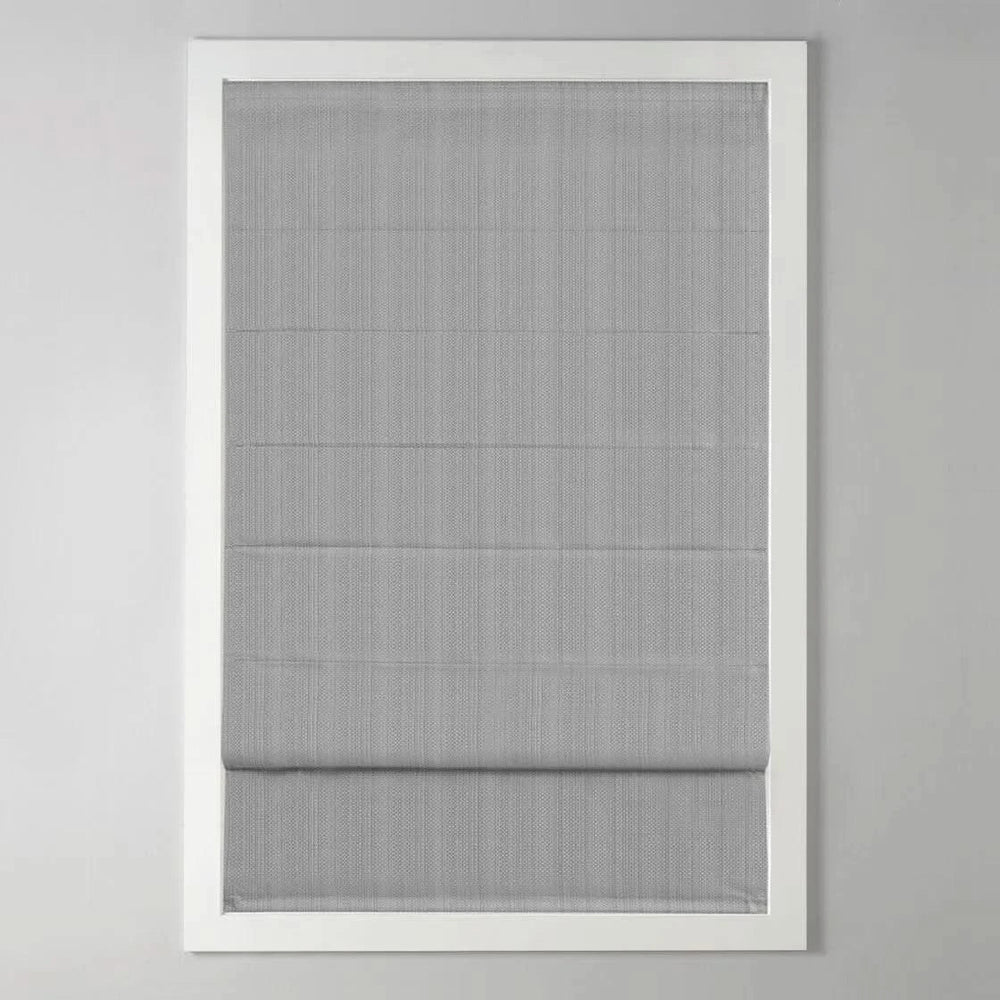 Room Darkening Roman Shade Basketweave Polyester Cordless Window Covering Media 16