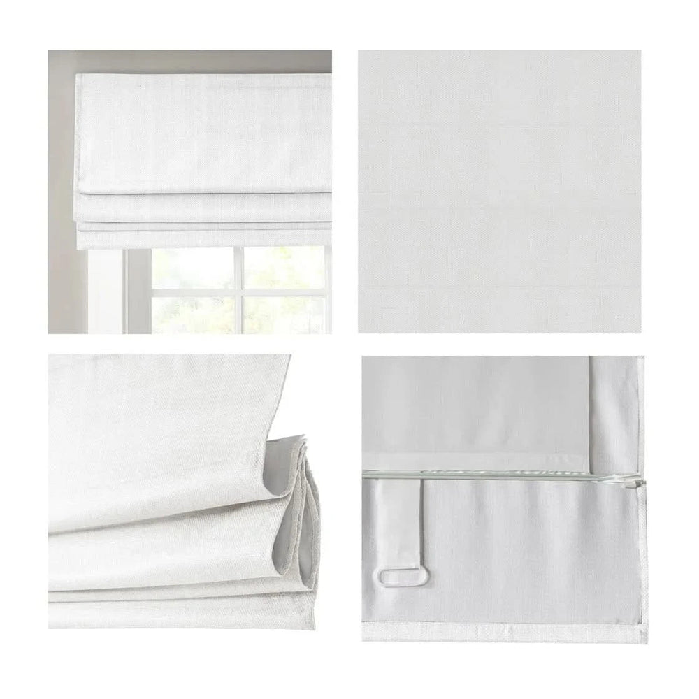 Room Darkening Cordless Roman Shade Polyester Basketweave Window Shade Media 14