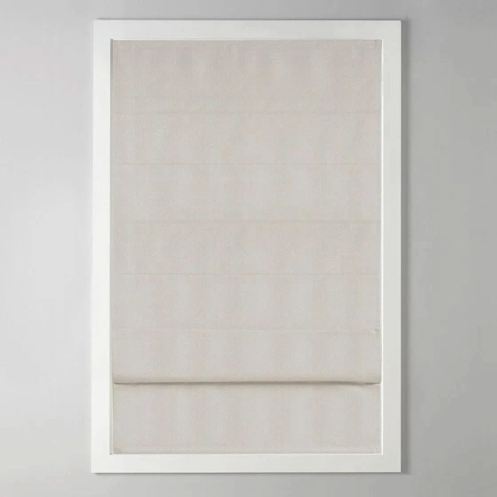 Room Darkening Cordless Roman Shade Ivory Basketweave Polyester Casual Media 3