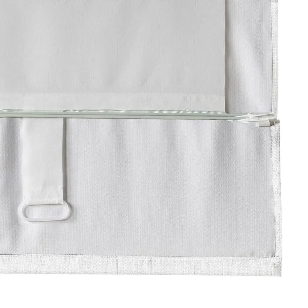 Room Darkening Roman Shade Polyester White Window Shade Basketweave Media 10