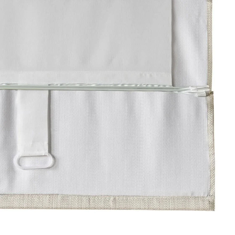 Roman Shade Basketweave Polyester Ivory Room Darkening Cordless Home Decor Media 14