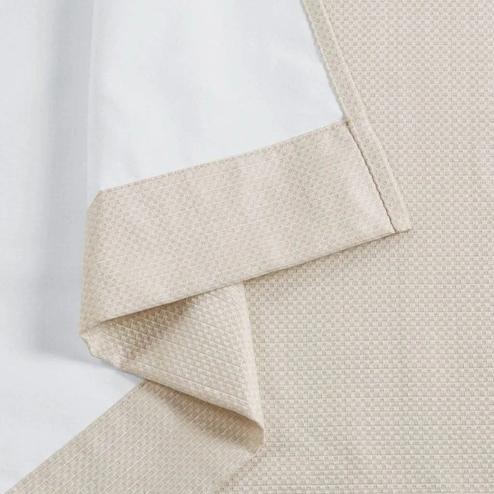 Room Darkening Curtains Polyester Basketweave Pattern Pair 84x40 Ivory Media 9