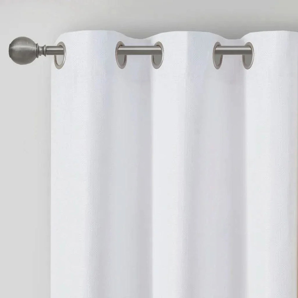Basketweave Curtains Polyester Room Darkening Window Panel Pair 84 Inch Length Media 6