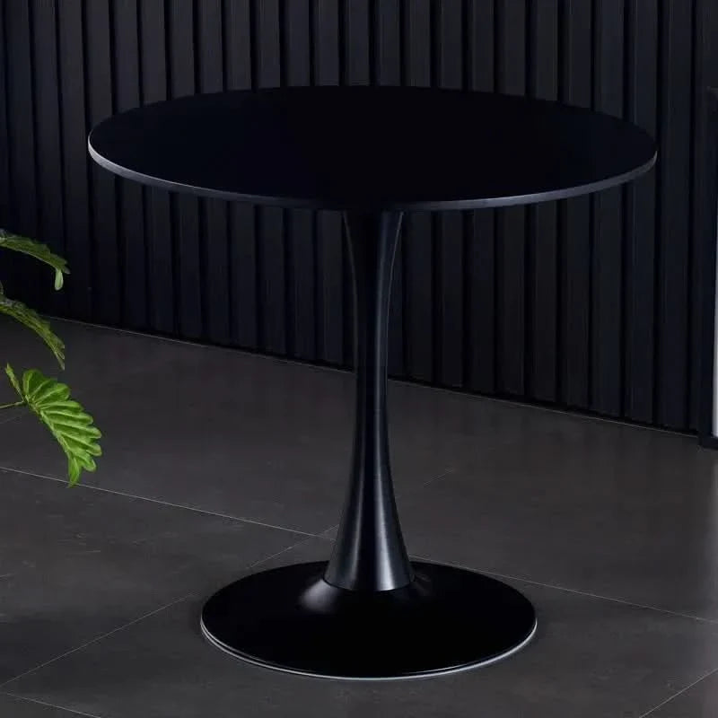 Round Dining Table Wood Top & Metal Base Modern Living Room & Kitchen Media 13