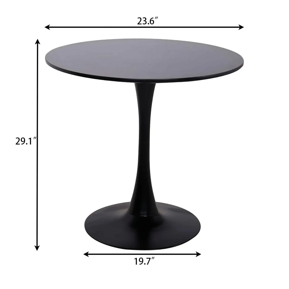 Round Dining Table Wood Top & Metal Base Modern Living Room & Kitchen Media 9