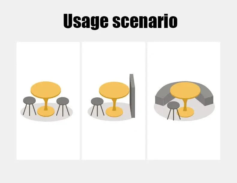 Round Dining Table Wood Top & Metal Base Modern Living Room & Kitchen Media 7