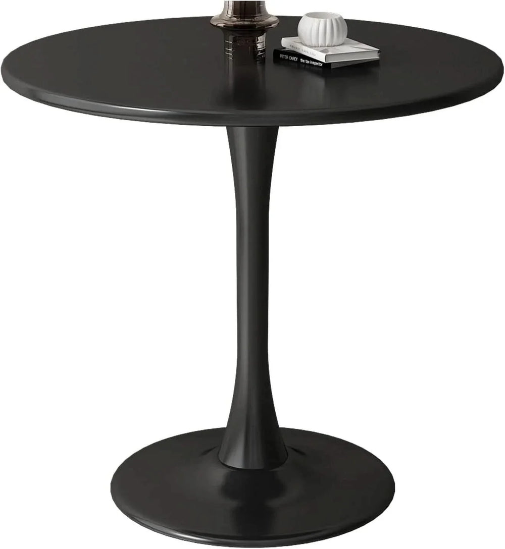 Round Dining Table Wood Top & Metal Base Modern Living Room & Kitchen Media 15