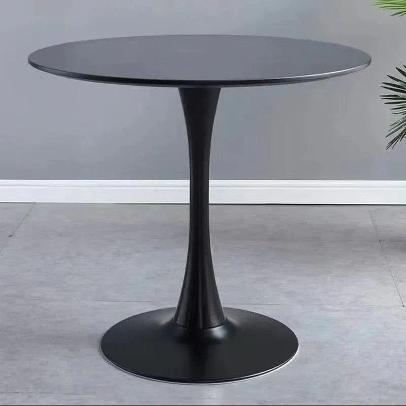 Round Dining Table Wood Top & Metal Base Modern Living Room & Kitchen Media 14