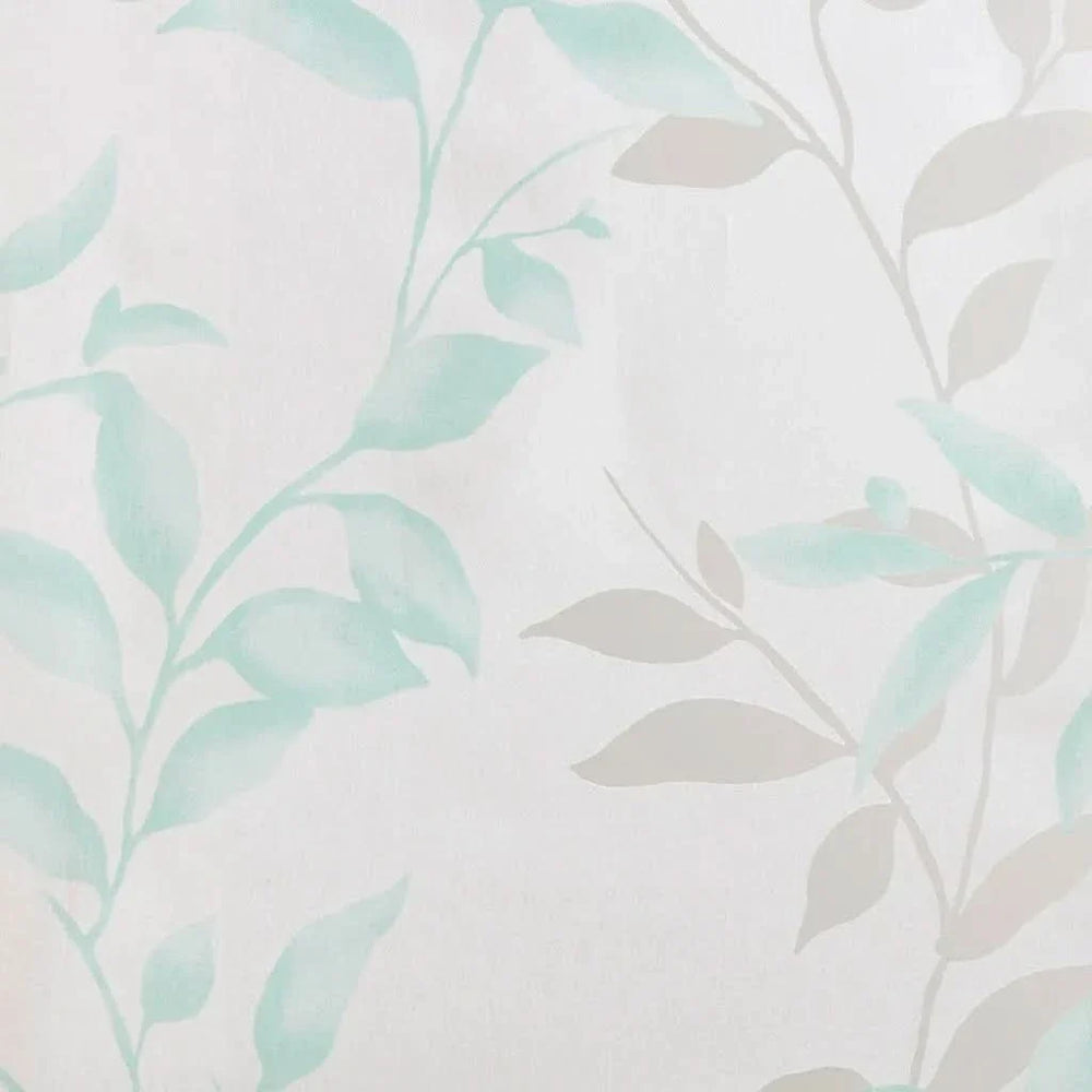 Botanical Burnout Curtain Panel Polyester White & Blue Leaves Print Media 8