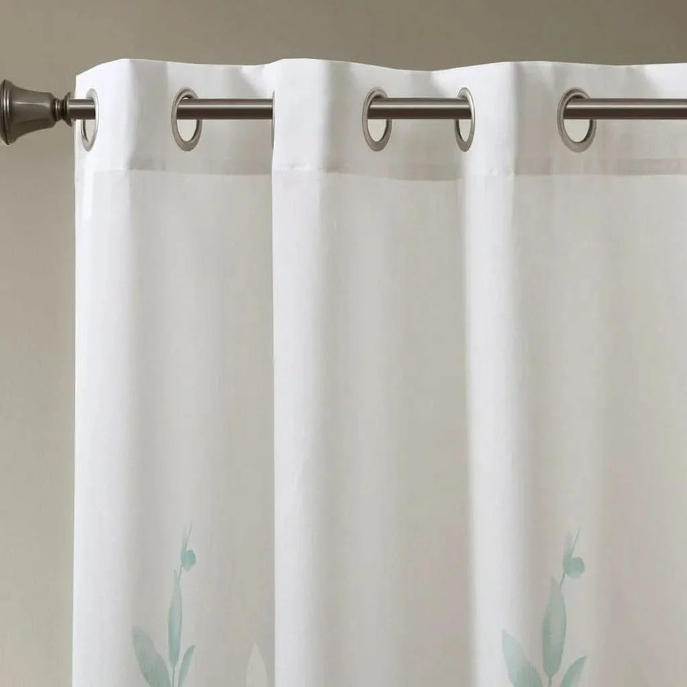 Curtain Panel Polyester Botanical Print Light Filtering For Living Room Media 4