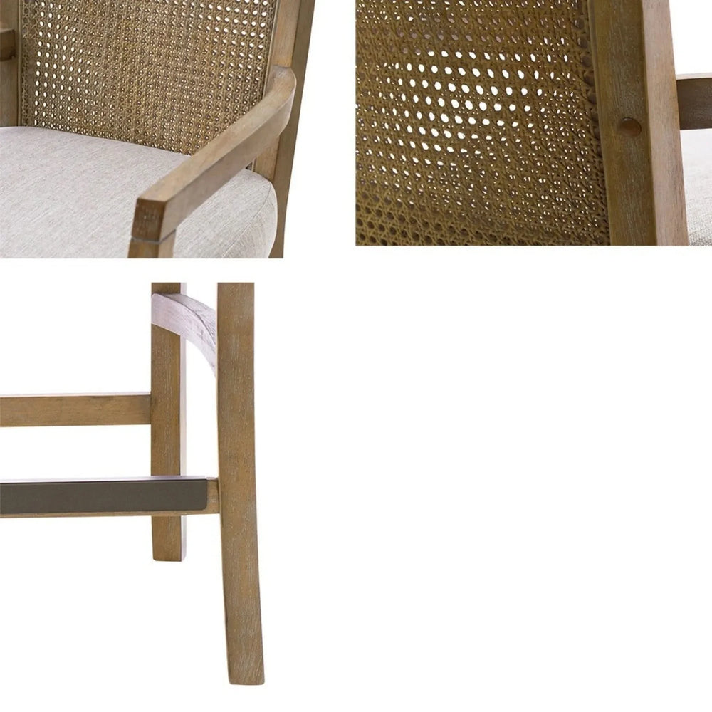 Counter Stool Cane Back Upholstered Seat In Reclaimed Natural Finish Media 8