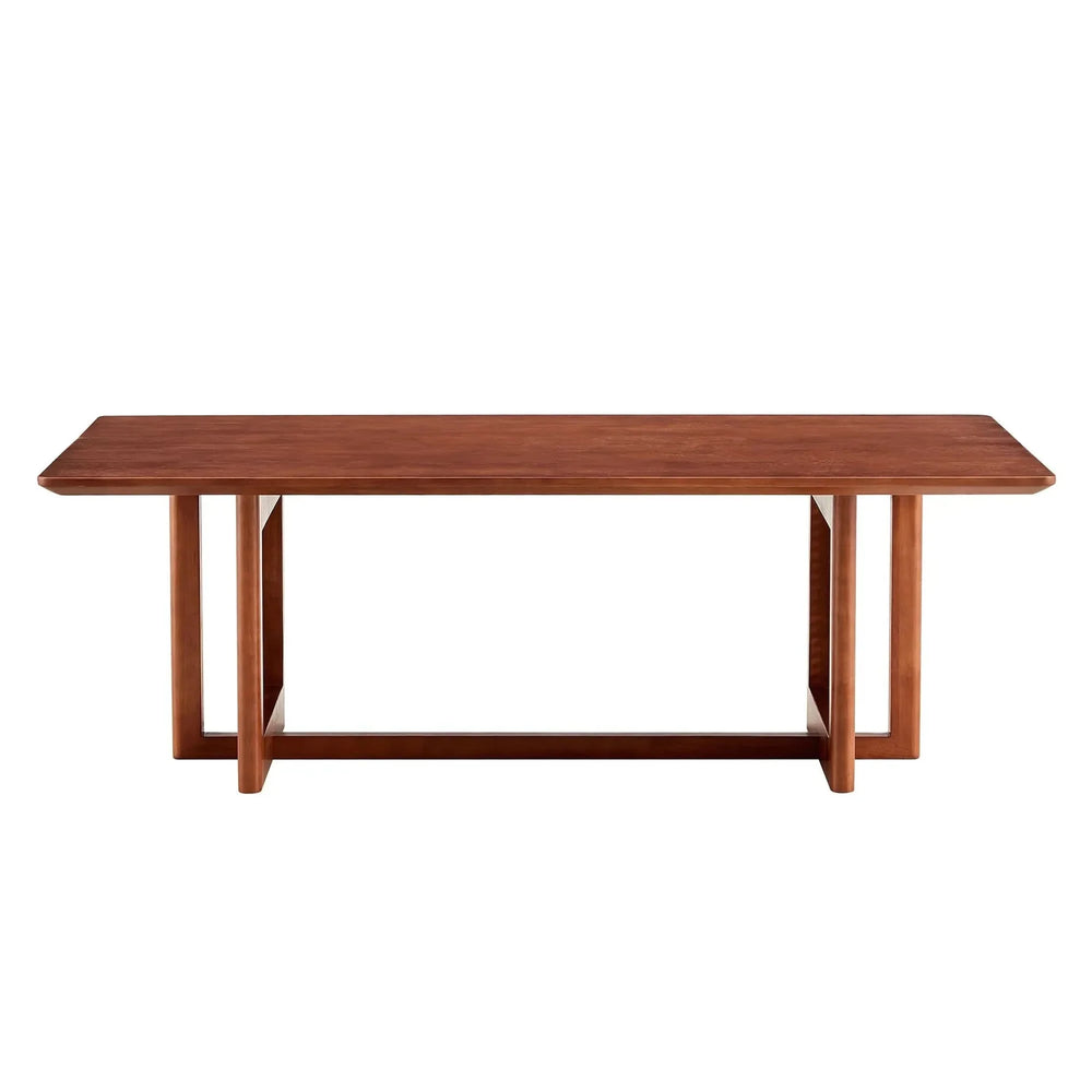 Coffee Table Rubber Wood Walnut Imitation Rattan Panels Rectangular Media 15