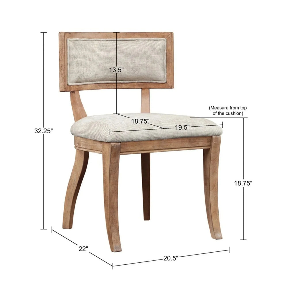 Dining Chairs Polyester Upholstery Curved Back Beige Natural Finish Media 3