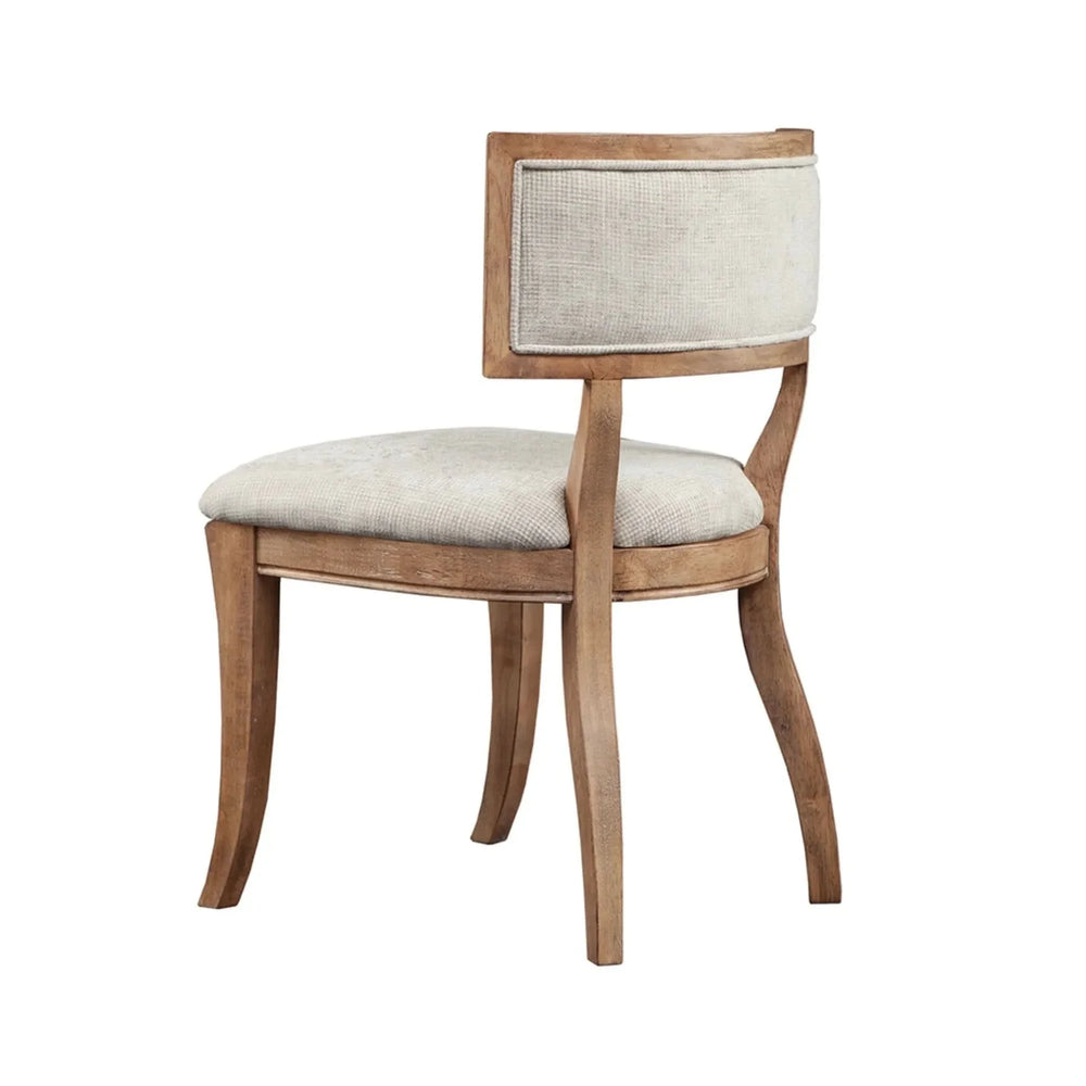 Dining Chairs Polyester Upholstery Curved Back Beige Natural Finish Media 6