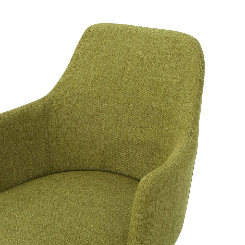Dining Chair Set Green Fabric & Wood Finish Contoured Support Pair Media 13