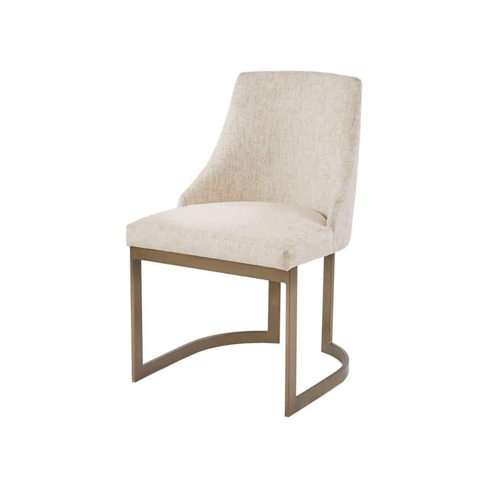 Dining Chairs Solid Wood Cream Upholstery Contemporary Two Chair Set Media 1