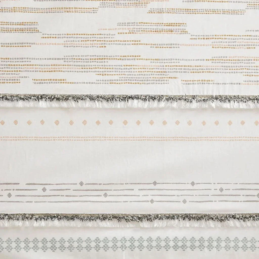 Cotton Printed Curtain Panel With Tassel Trim & Lining For Living Room Media 6