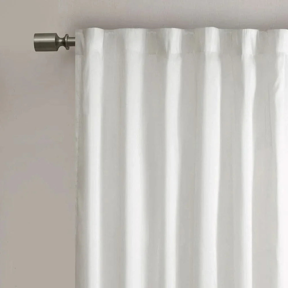 Curtain Panel Polyester Embroidered Branch Design Faux Silk Sheen Media 4