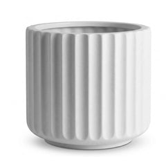 DTY Mount Shavano 16.3'' D x 14.75'' H (Pot Opening 14.4'') Fiberstone Fluted Planter with Drainage Hole, Weather Resistant for Indoor and Outdoor, 2 Extra Coco Mats - Black, Large perspective