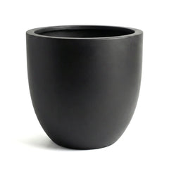 DTY Mount Yale 11.8" D x 11" H (Pot Opening 8.3") Fiberstone Planter with Drainage Hole, Weather Resistant for Indoor and Outdoor, 2 Extra Coco Mats - Black, Small perspective