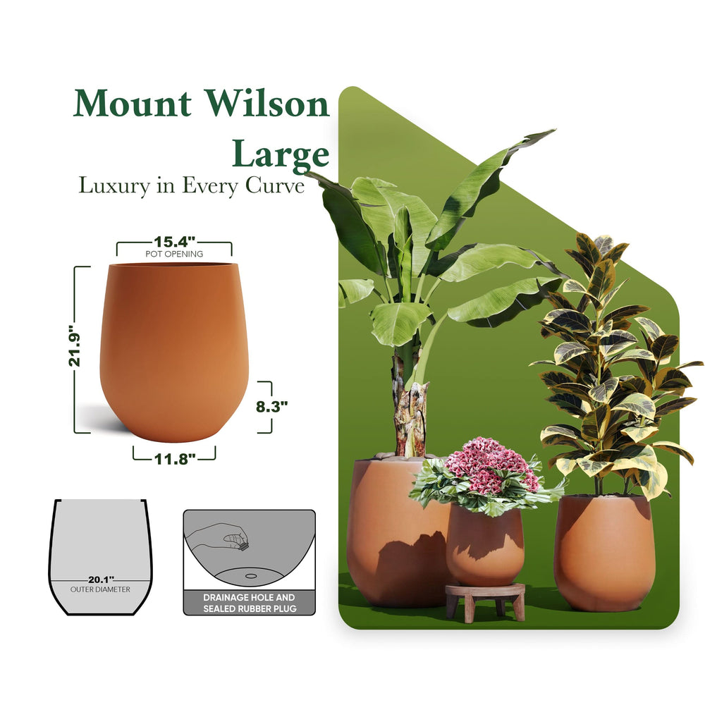Fiberstone Planter Mount Wilson Weather Resistant Media 27