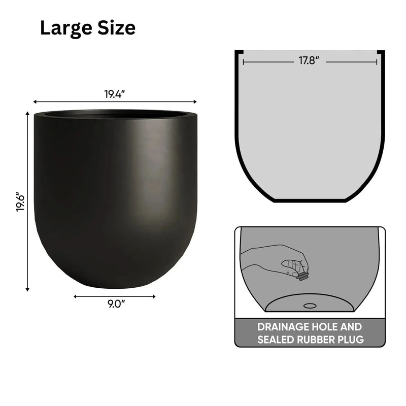Bullet Planter Fiberstone Space-Saving Indoor Outdoor For Small Spaces