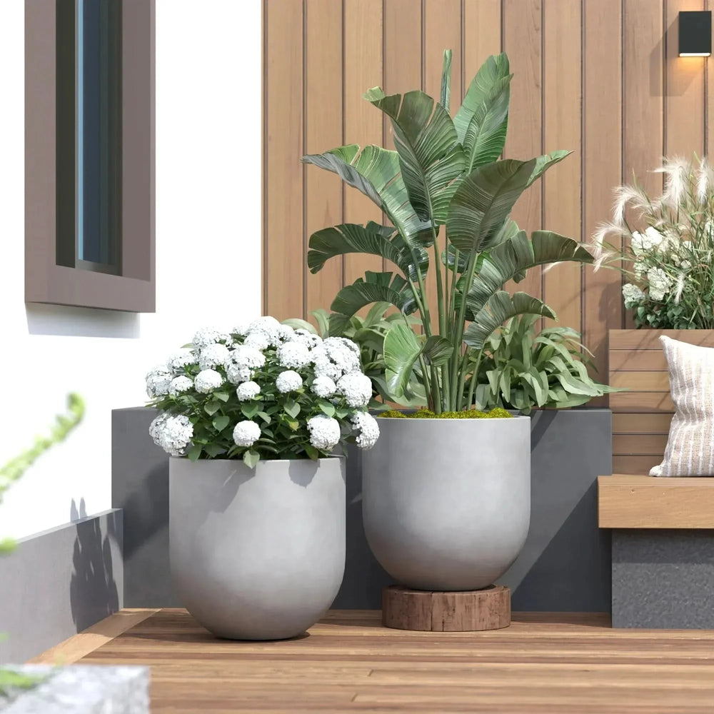 Bullet Planter Fiberstone Space-Saving Indoor Outdoor For Small Spaces Media 26