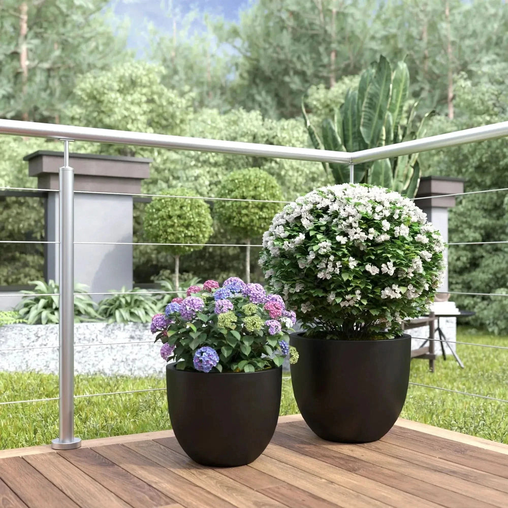Egg Shaped Planter Fiberstone Weather Resistant Indoor & Outdoor Decor Media 25