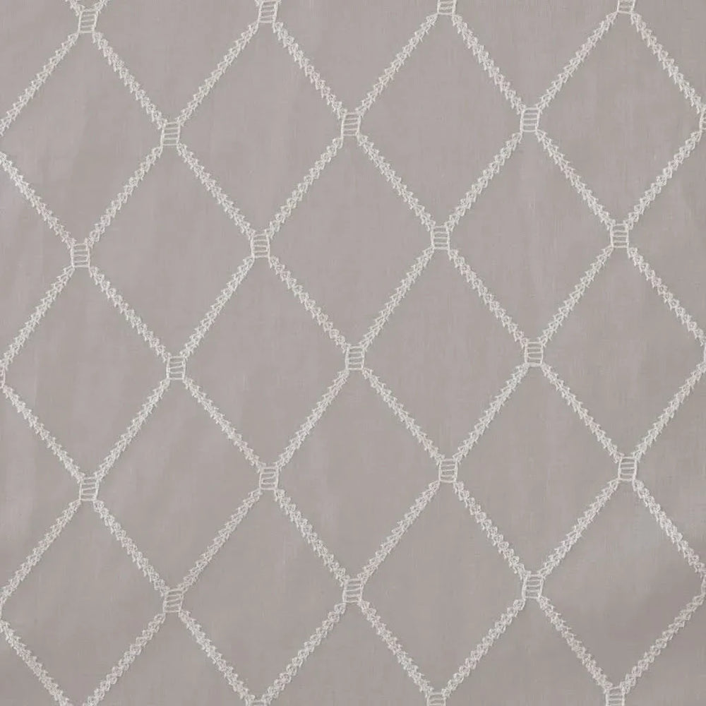 Diamond Embroidered Window Scarf Polyester Lightweight Decor Grey Media 7