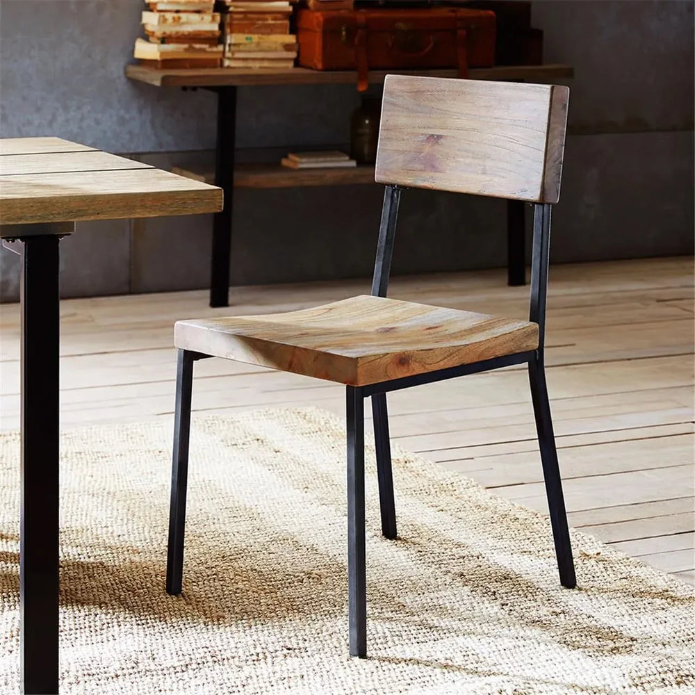 Dining Chairs Solid Wood Grey Finish For Modern Dining Room Set Of 2 Media 1
