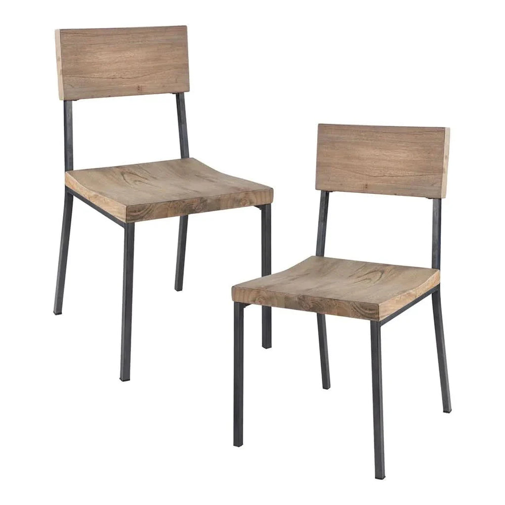 Dining Chairs Solid Wood Grey Finish For Modern Dining Room Set Of 2 Media 5