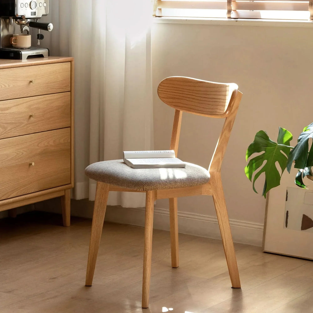 Dining Chair Oak Solid Wood Upholstered Seat Minimalist Design For Dining Rooms Media 10