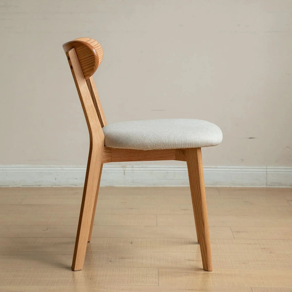 Dining Chair Oak Solid Wood Upholstered Seat Minimalist Design For Dining Rooms Media 3