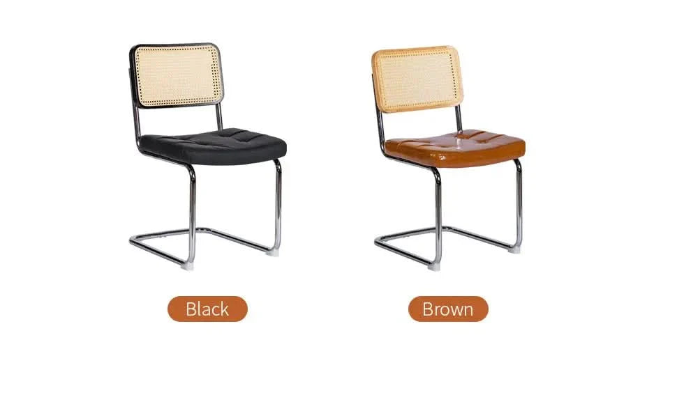 Dining Chairs Faux Leather Mid Century Modern Chrome Legs Set Of 2 Media 16