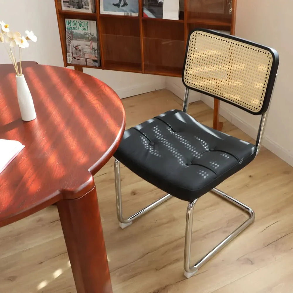 Dining Chairs Faux Leather Mid Century Modern Chrome Legs Set Of 2 Media 17