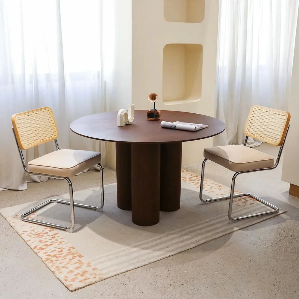Velvet Rattan Dining Chairs Chrome Legs 2 Piece Set Midcentury Style Media 2
