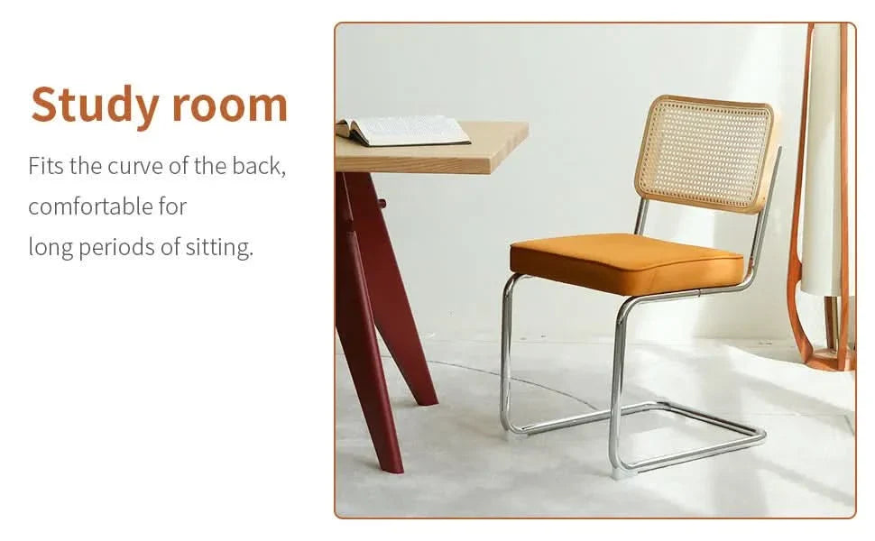 Dining Chairs Fabric & Metal Orange Mid Century 2-Piece Set Upholstered Media 10