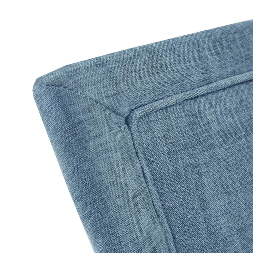 Dining Chair Set Polyester Upholstery High Back Light Blue Fabric Media 8