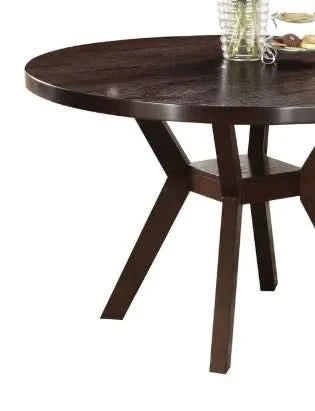 Dining Table Espresso Finish Synthetic Wood Round Table For Kitchen And Dining Media 6