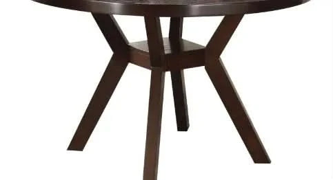 Dining Table Espresso Finish Synthetic Wood Round Table For Kitchen And Dining Media 4