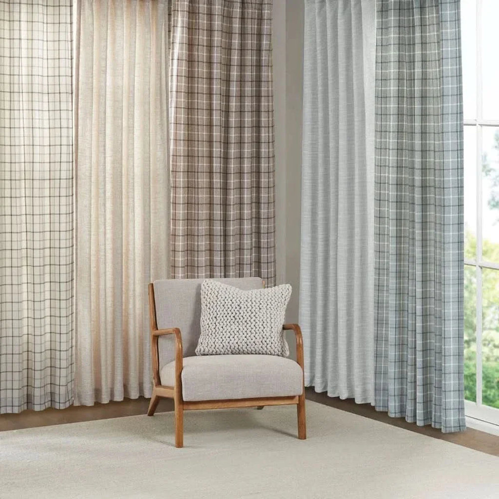 Faux Linen Curtain Polyester Fleece Lined Rod Pocket Panel Back Tab Media 11