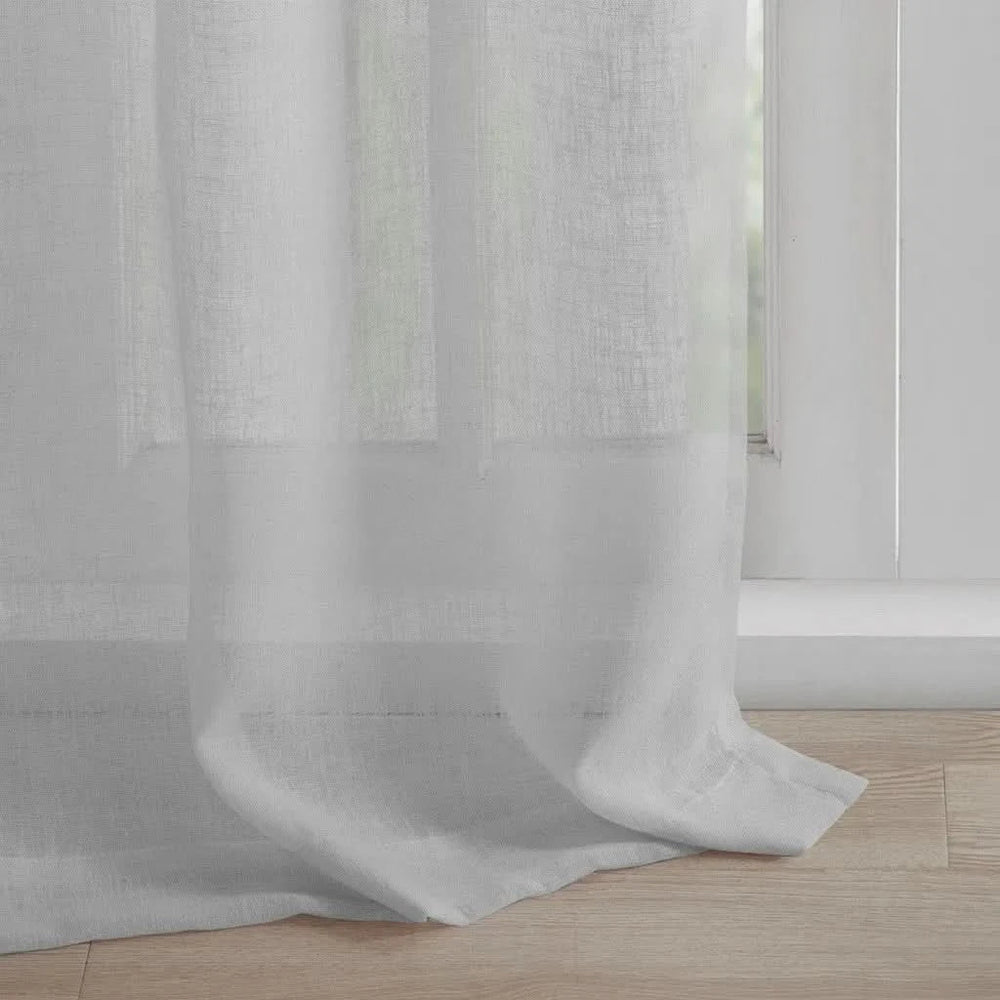 Linen Curtain Panel Grey Tab Top Floral Fits Up To 2' Diameter Rod Media 7