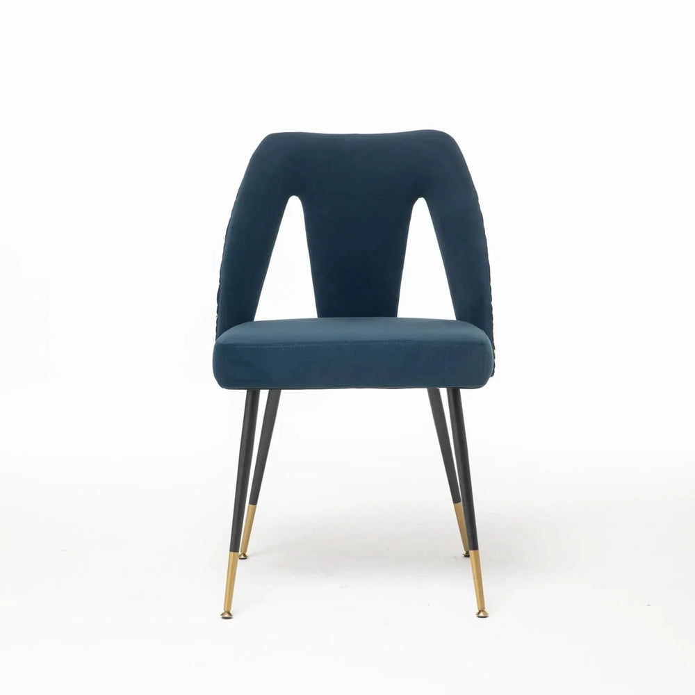 Velvet Dining Chair Blue Velvet Upholstery With Nailhead Trim Modern Media 2