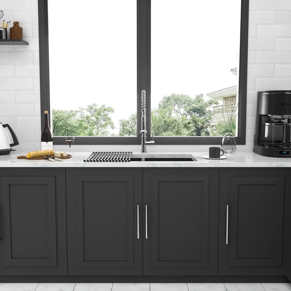 Stainless Steel Kitchen Sink Gunmetal Black Double Bowl Undermount 33x19 Media 5