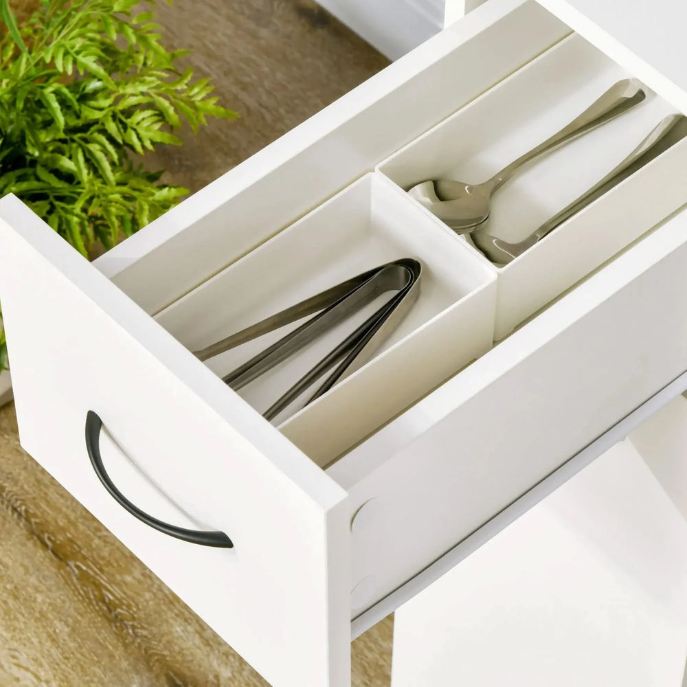 Rolling Kitchen Storage Cart For Small Spaces Particle Board Space-Saving Media 2