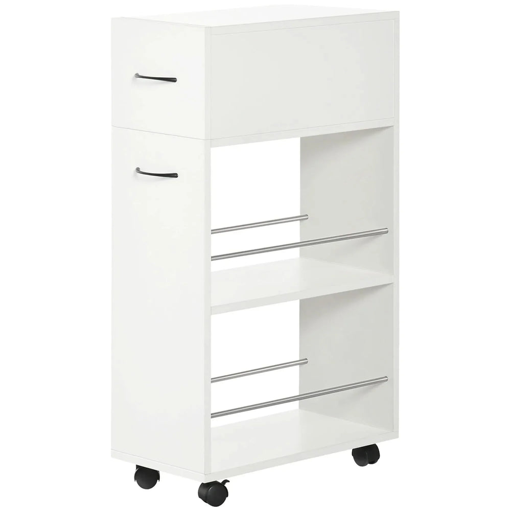 Rolling Kitchen Storage Cart For Small Spaces Particle Board Space-Saving Media 10