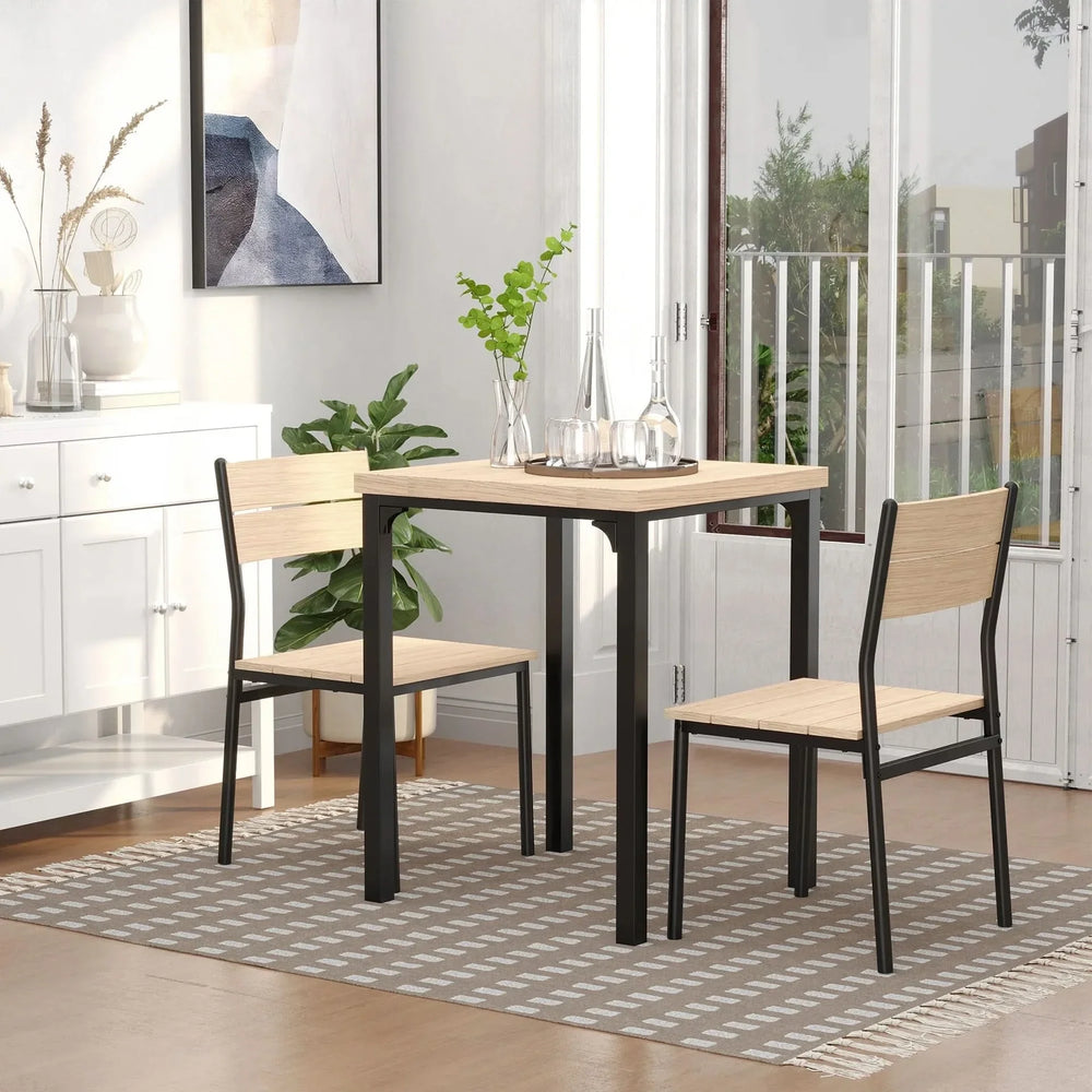 Dining Table Set For 2 Wooden Top Space Saving For Small Apartments Media 4