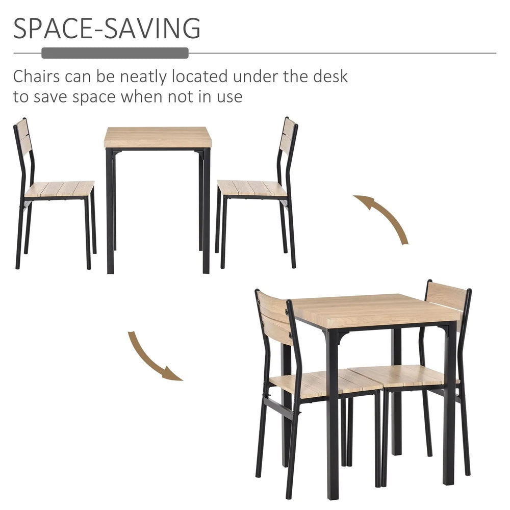Dining Table Set For 2 Wooden Top Space Saving For Small Apartments Media 5