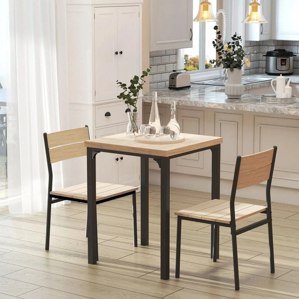 Dining Table Set For 2 Wooden Top Space Saving For Small Apartments Media 2
