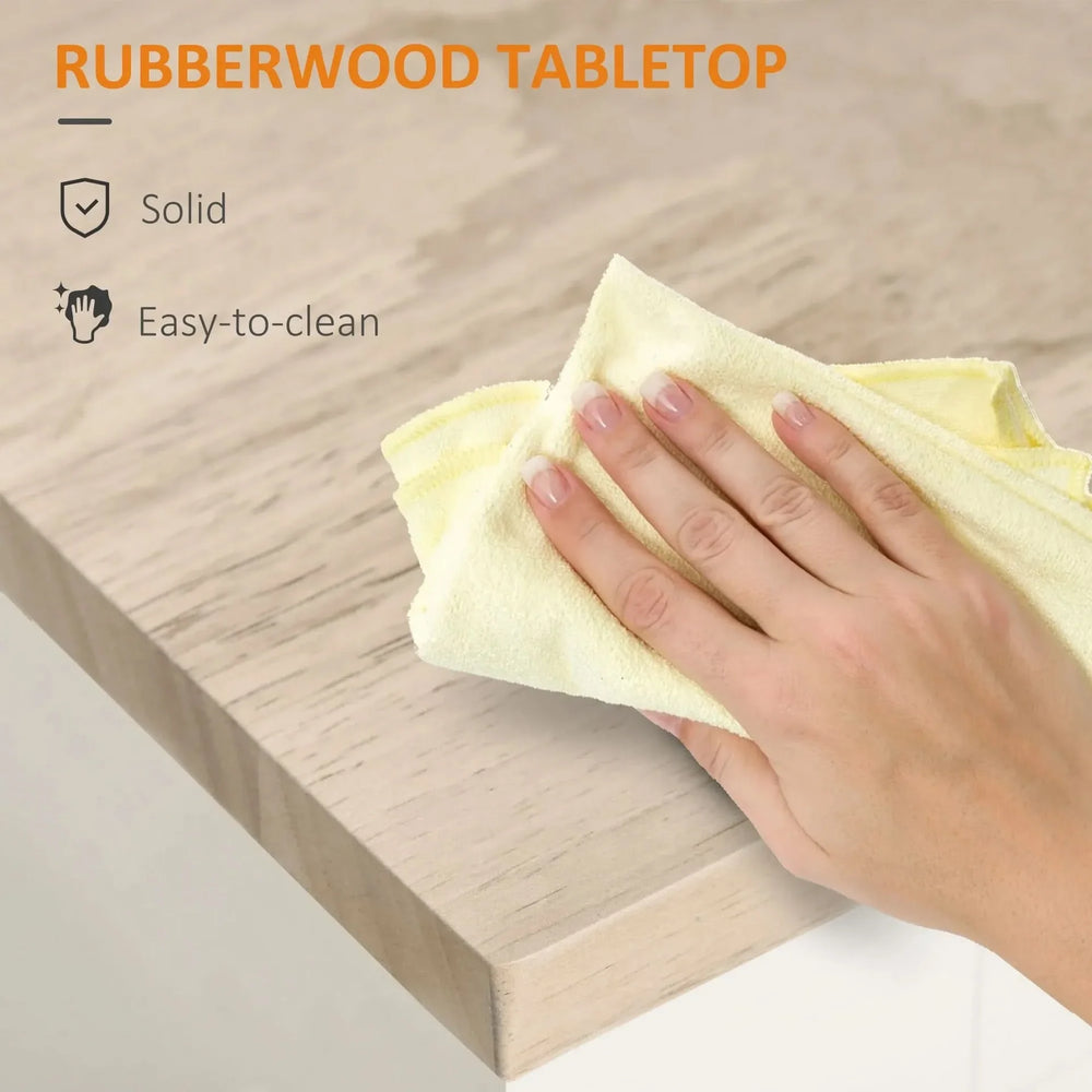 Kitchen Island Cart Rubber Wood White With Drawer & Storage Cabinet & Towel Rack Media 4